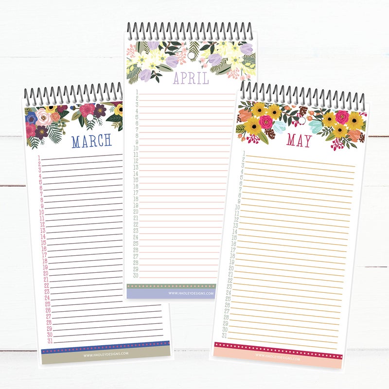 Hadley Designs Floral Perpetual Birthday, Anniversary, Special Event Reminder Calendar Book Journal for Important Family Date Remembrance Wall Hanging, Mom Dutch Bday Gift Card Planner Organizer - Image 4